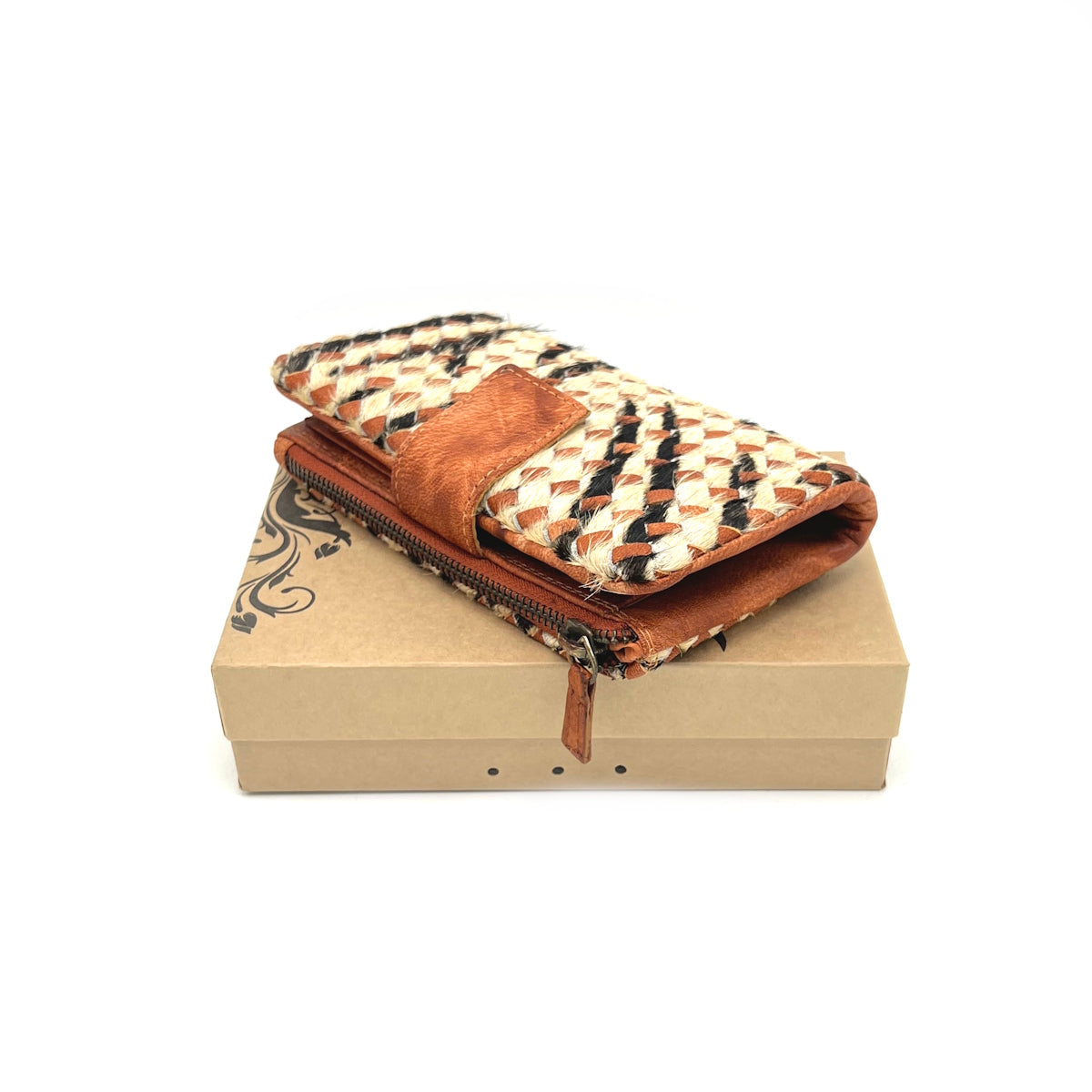 Wallet in washed leather, vintage effect, art. ZE5025