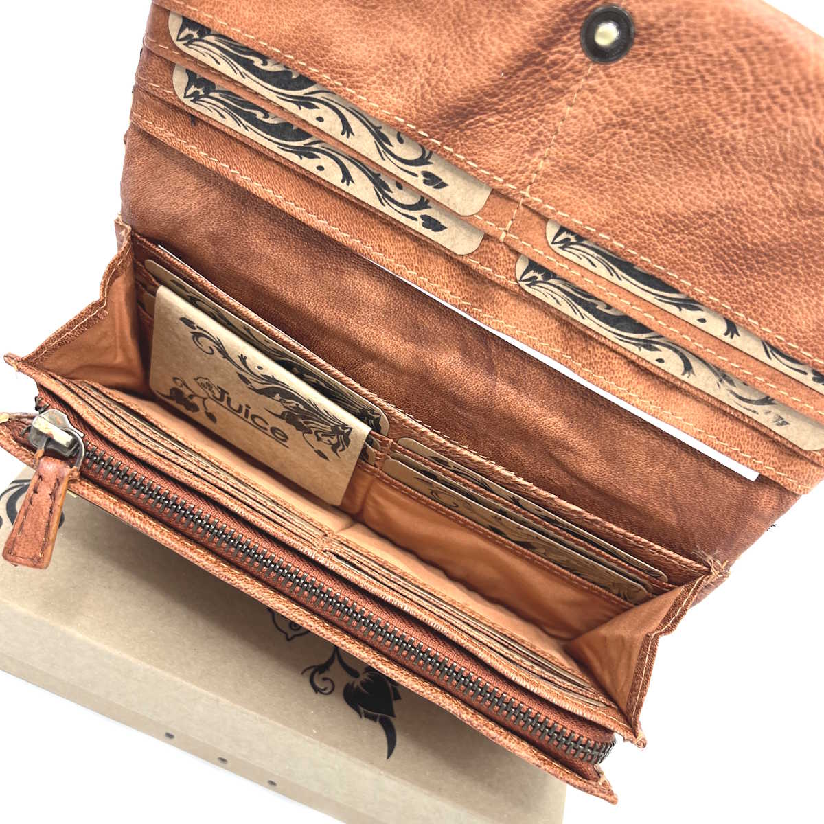 Wallet in washed leather, vintage effect, art. ZE1033