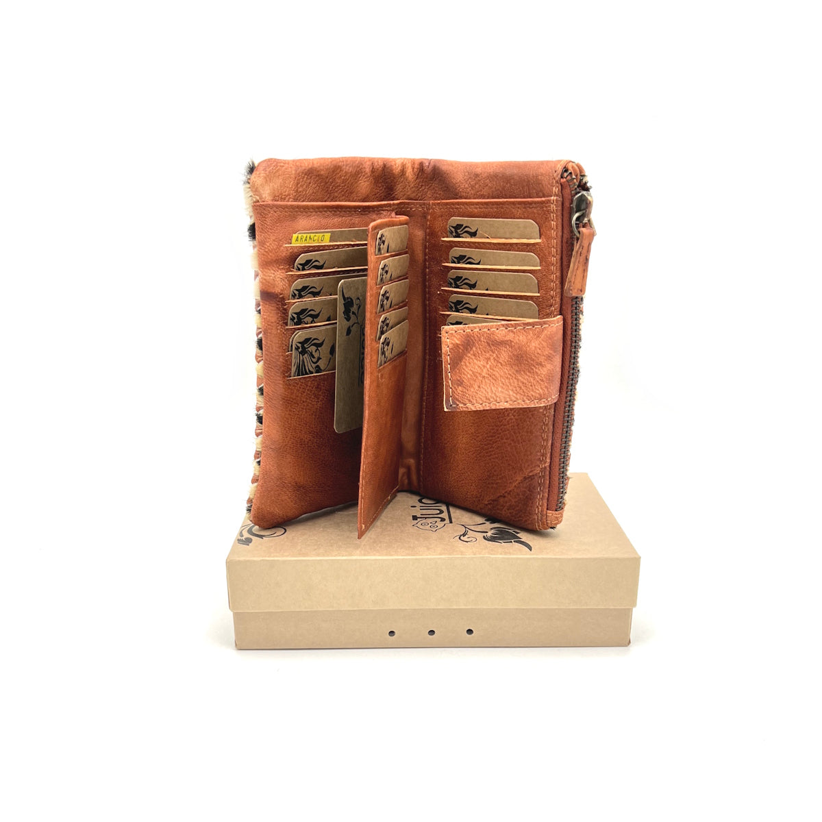 Wallet in washed leather, vintage effect, art. ZE5025