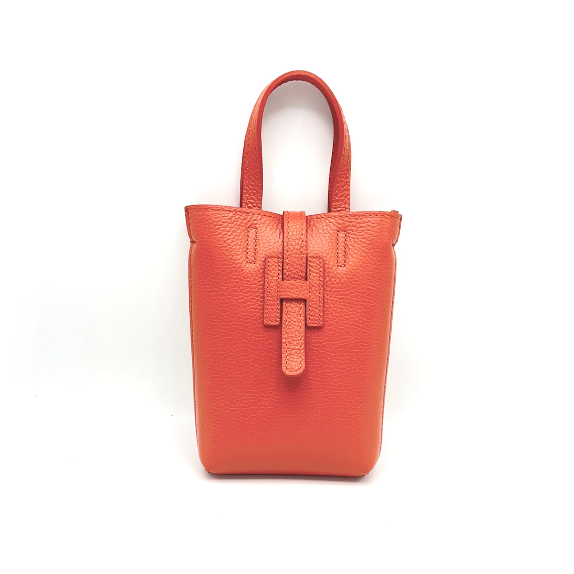 Borsa a tracolla porta cellulare in pelle laminata, Made in Italy, art. 112618LA