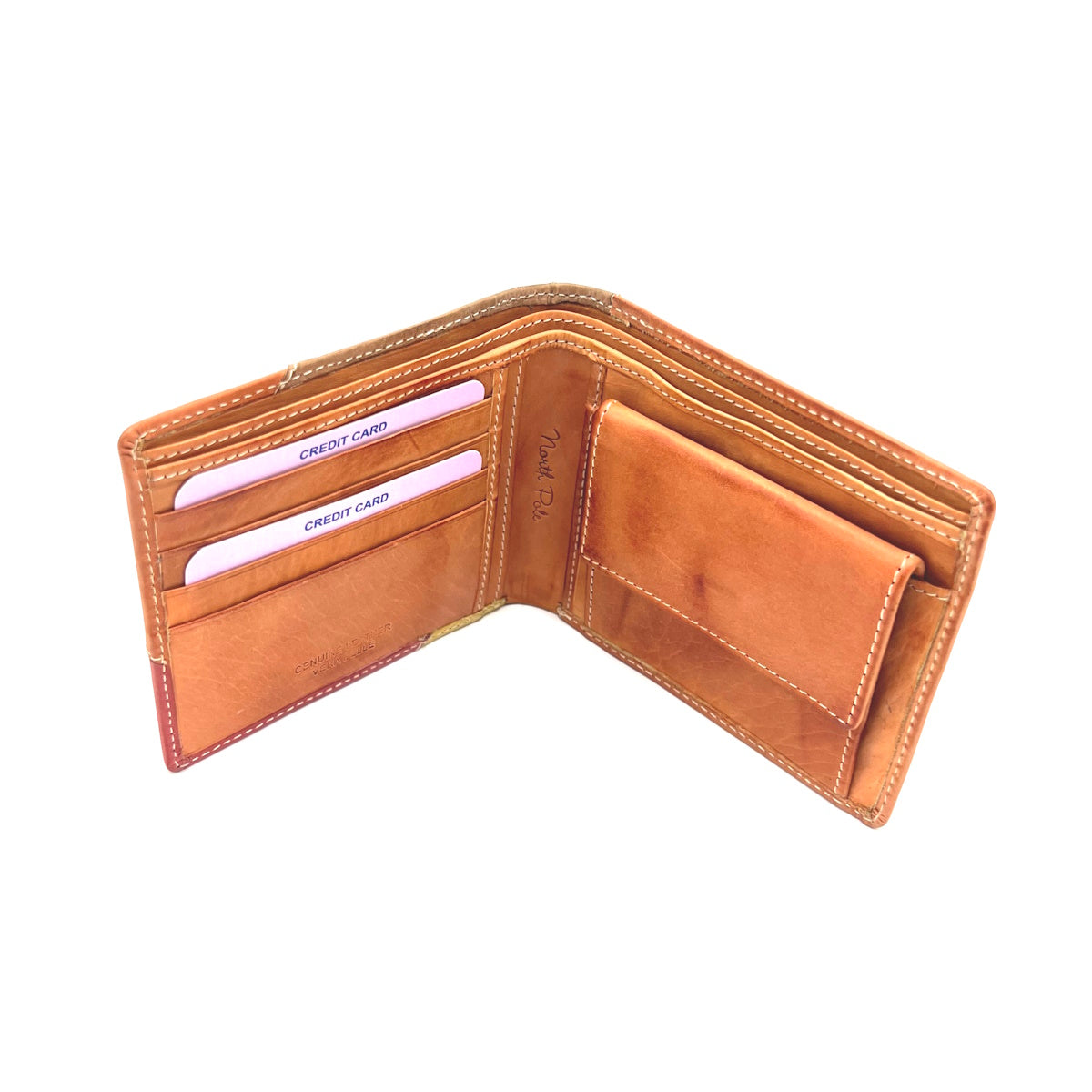 Portafoglio in vera pelle con portamonete, effetto vintage, Art. 21NP111