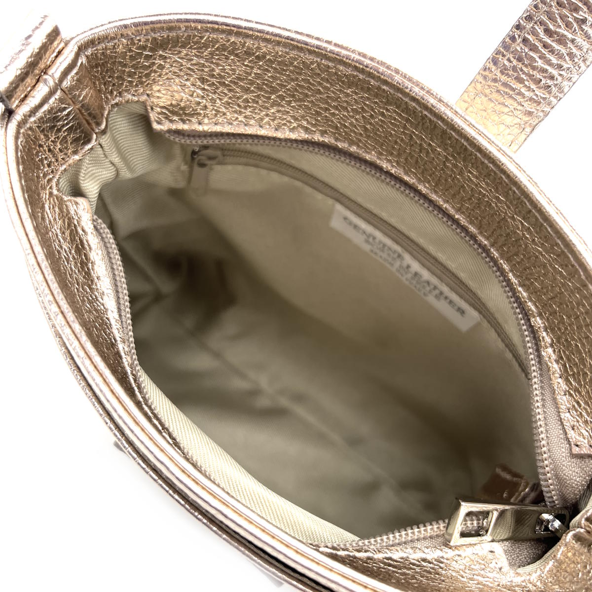 Genuine leather shoulder bag with laminated finish, Made in Italy, art. 112562/LA