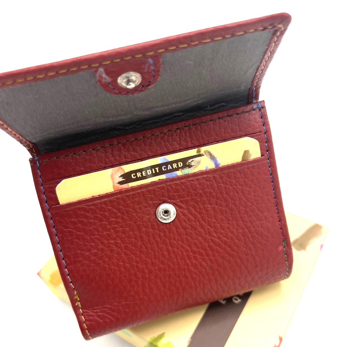 Genuine leather wallet, rainbow color, art. PFU53.392