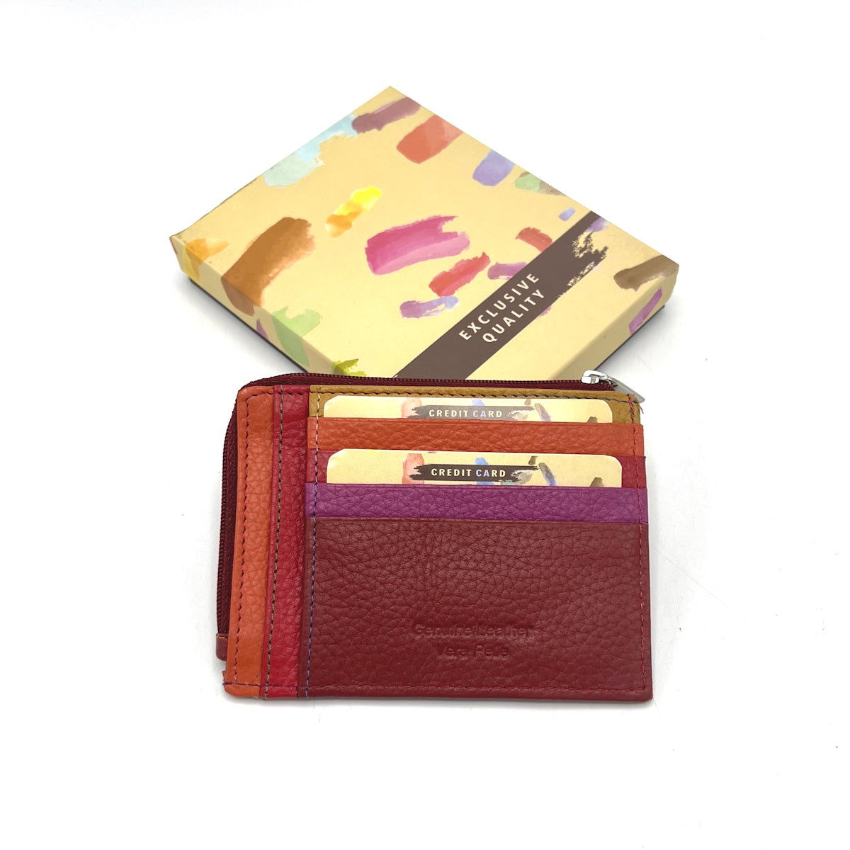 Portafoglio in vera pelle, colore arcobaleno, art. PFU11.392