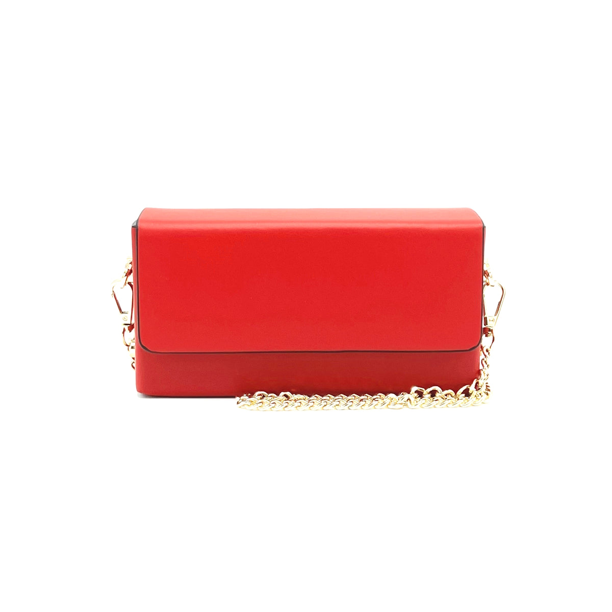 Genuine leather mini clutch bag with chain, Made in Italy, art. 112590