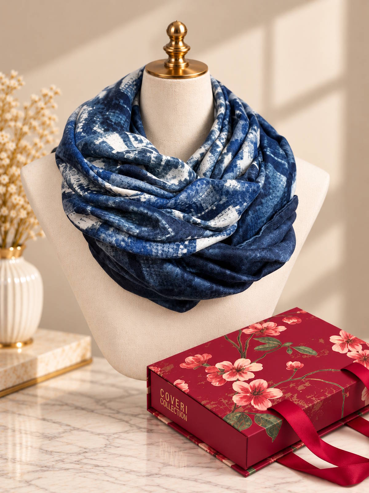 Christmas Gift for Her | Printed Women's Scarf with Gift Box, art. 262052