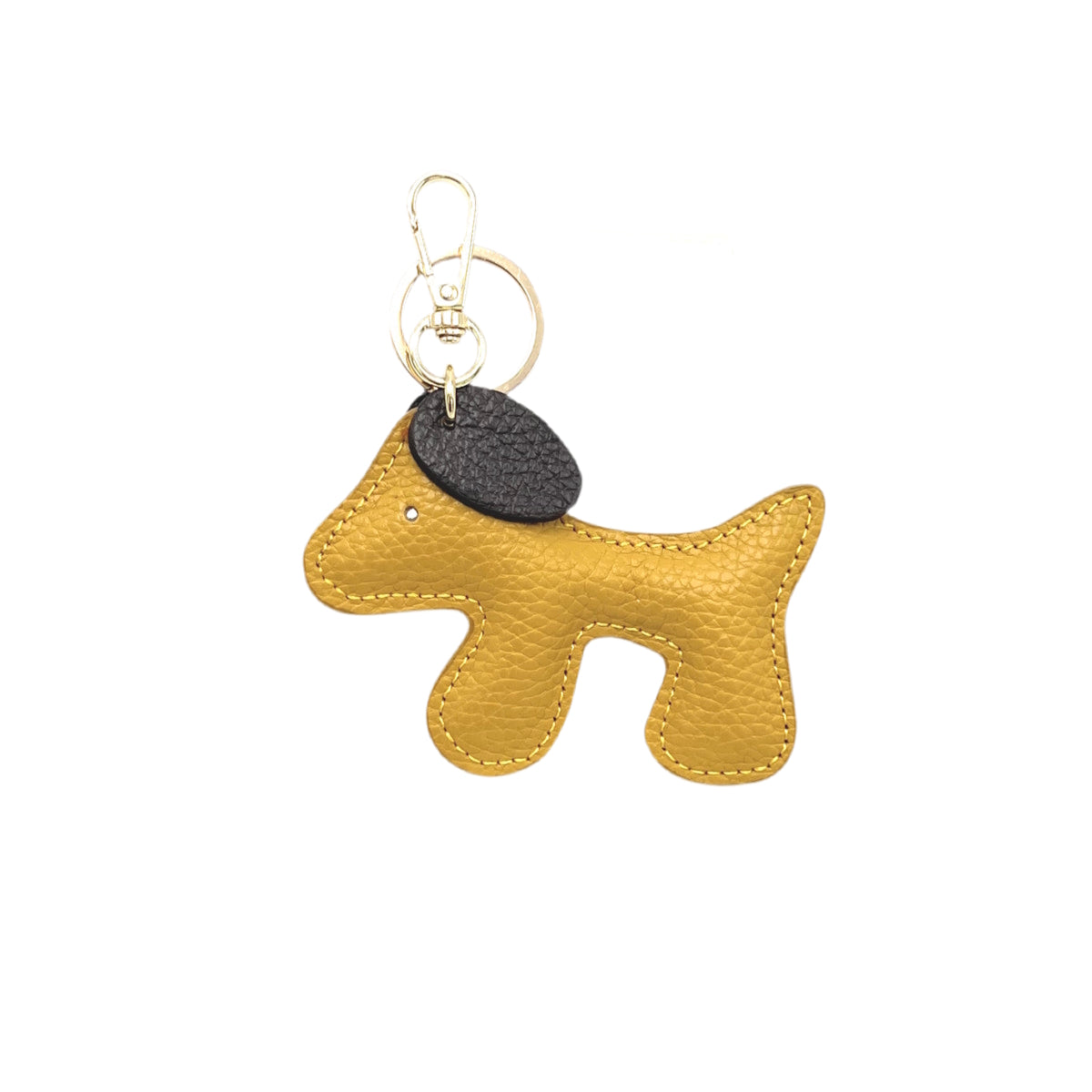 Portachiavi bicolore in vera pelle, design simpatico cucciolo, art. PO03BI