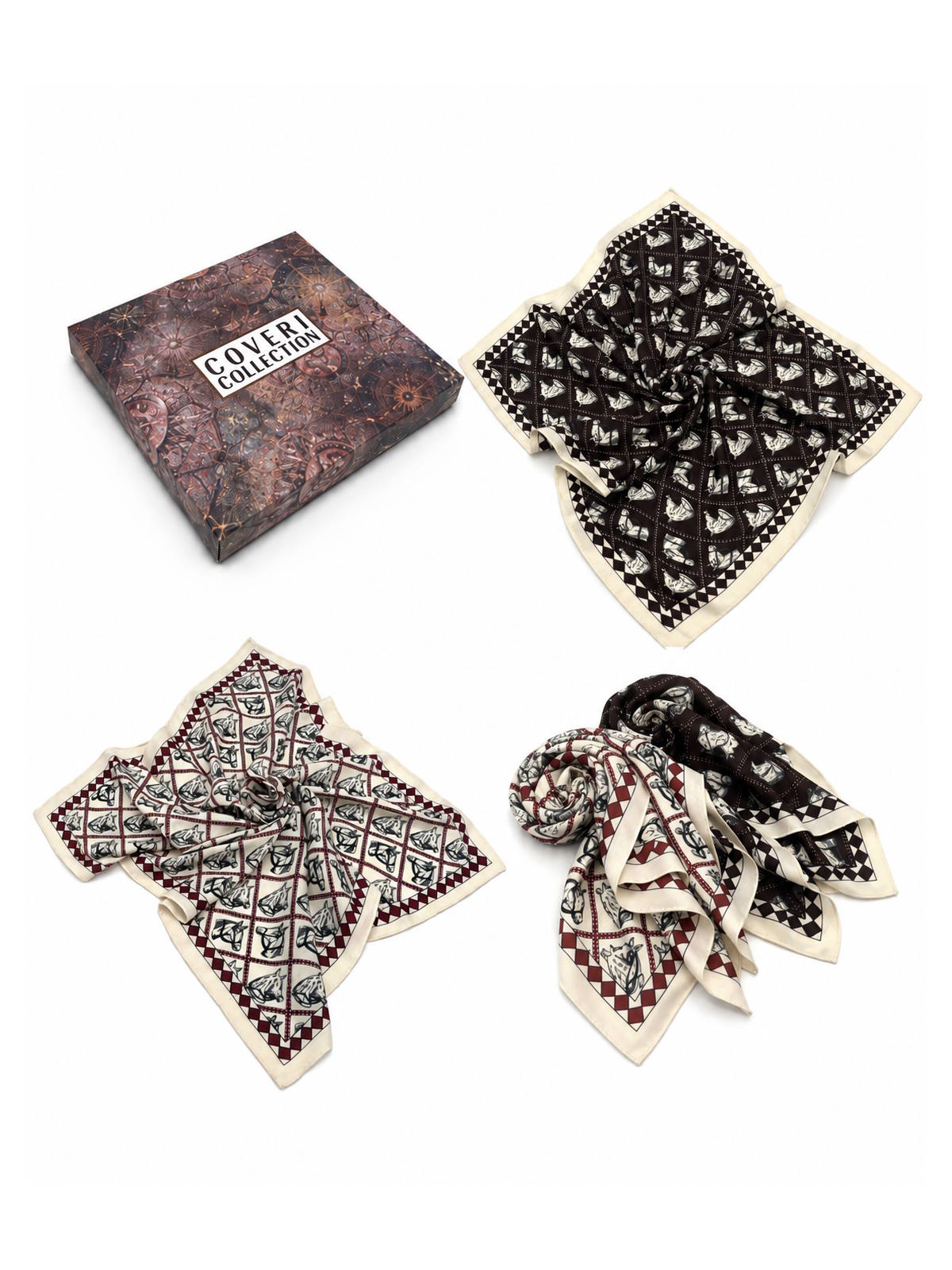 Christmas Gift | 2-Pack Printed Square Scarf with Gift Box,  Art. 263001