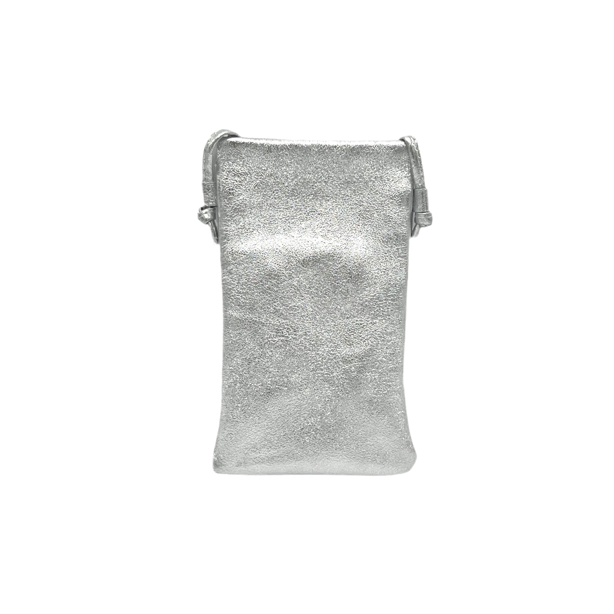 Genuine leather crossbody phone bag, Made in Italy, art. 112628