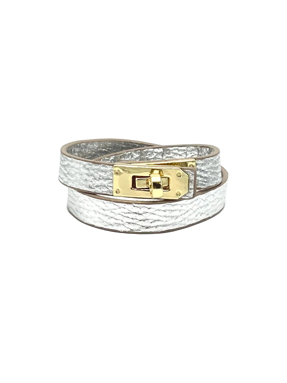 Genuine Leather Twist Double Wrap Bracelet, Made in Italy, art. 602003