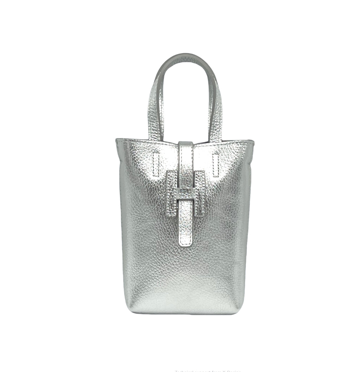 Laminated leather crossbody phone bag, Made in Italy, art. 112618LA