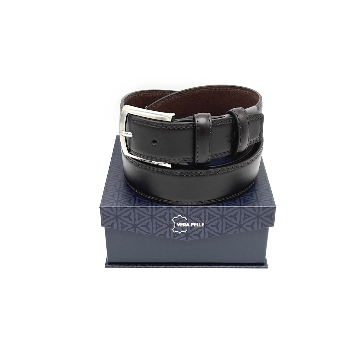Christmas Gifts Idea, Leather Belt with Gift Box, N.Gabrielli, art. IDK976-35