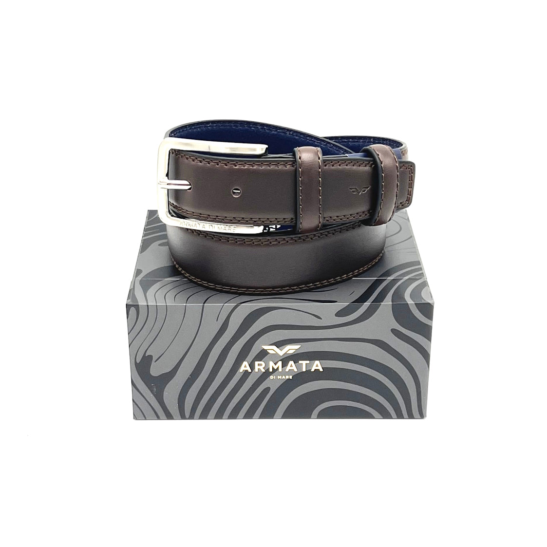 Christmas Gifts Idea, Leather Belt with Gift Box, Armata di Mare, art. IDK981-35
