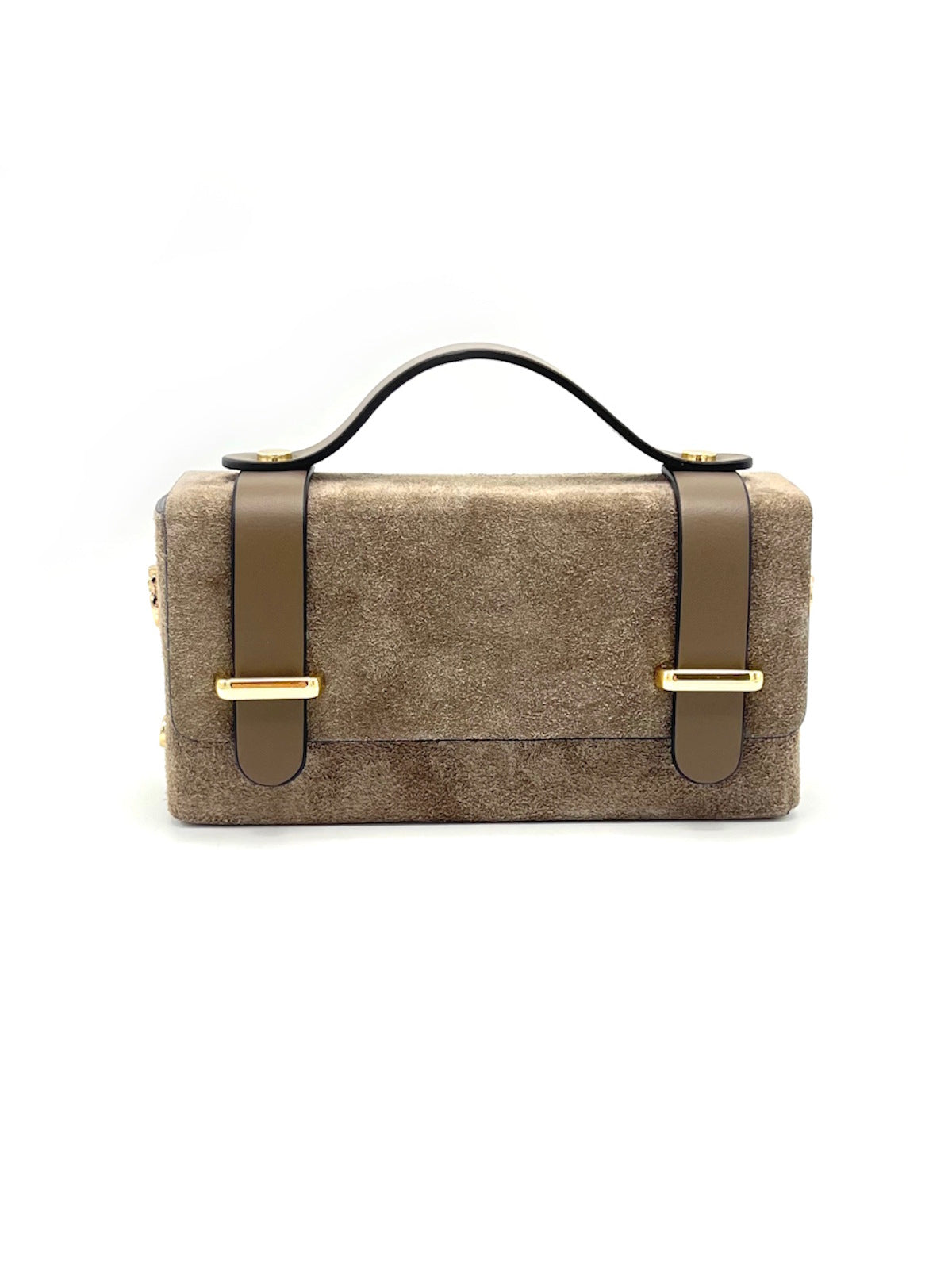 Suede leather mini clutch bag with chain, Made in Italy, art. 112629