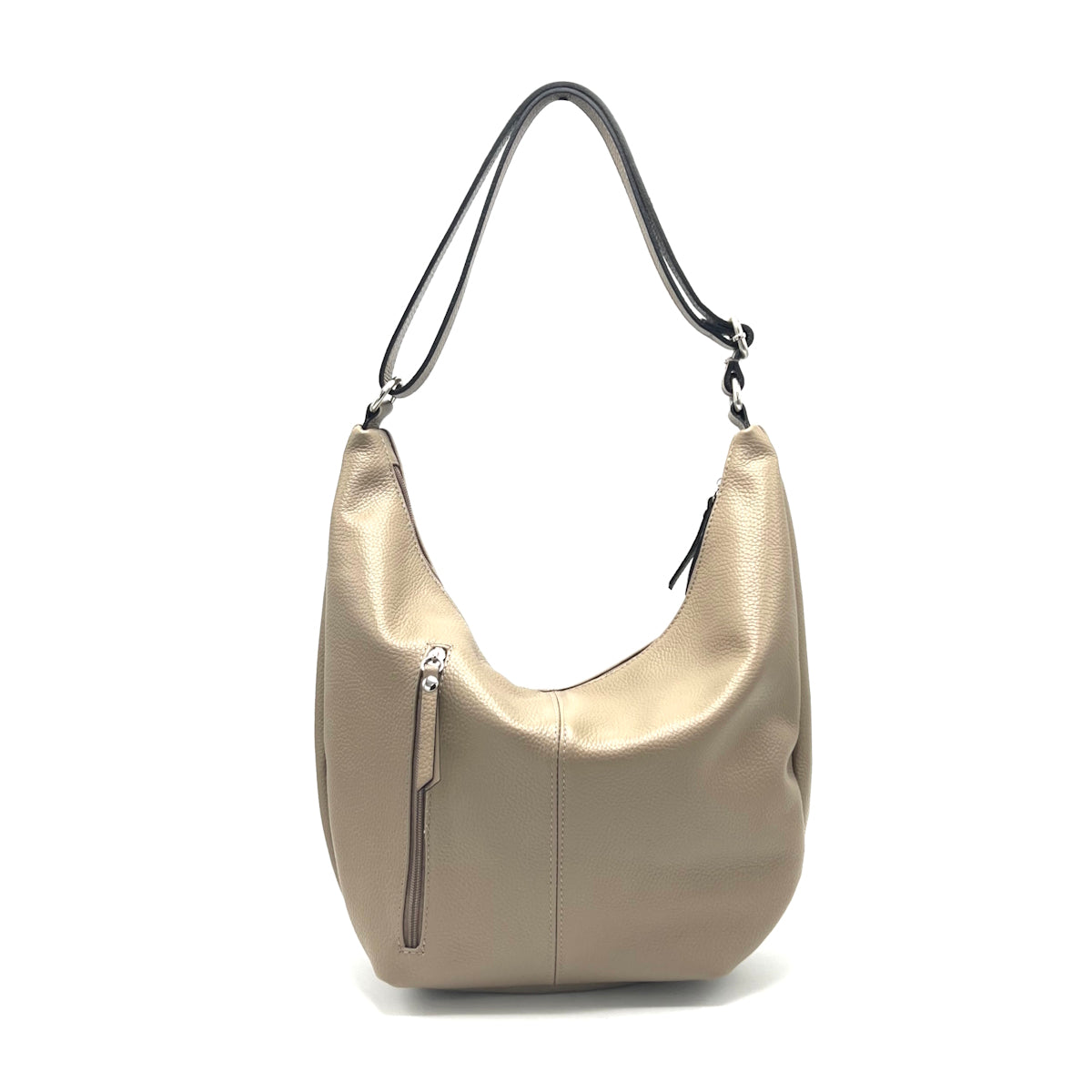 Genuine leather hobo bag, Made in Italy, art. 112658