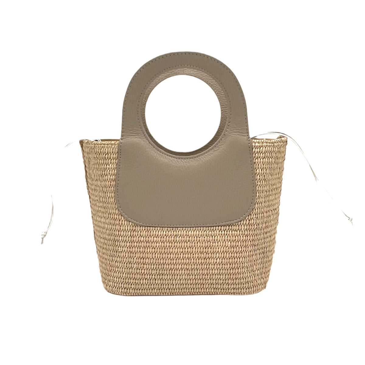 Summer collection, raffia and genuine leather handbag, Made in Italy, art. 112594