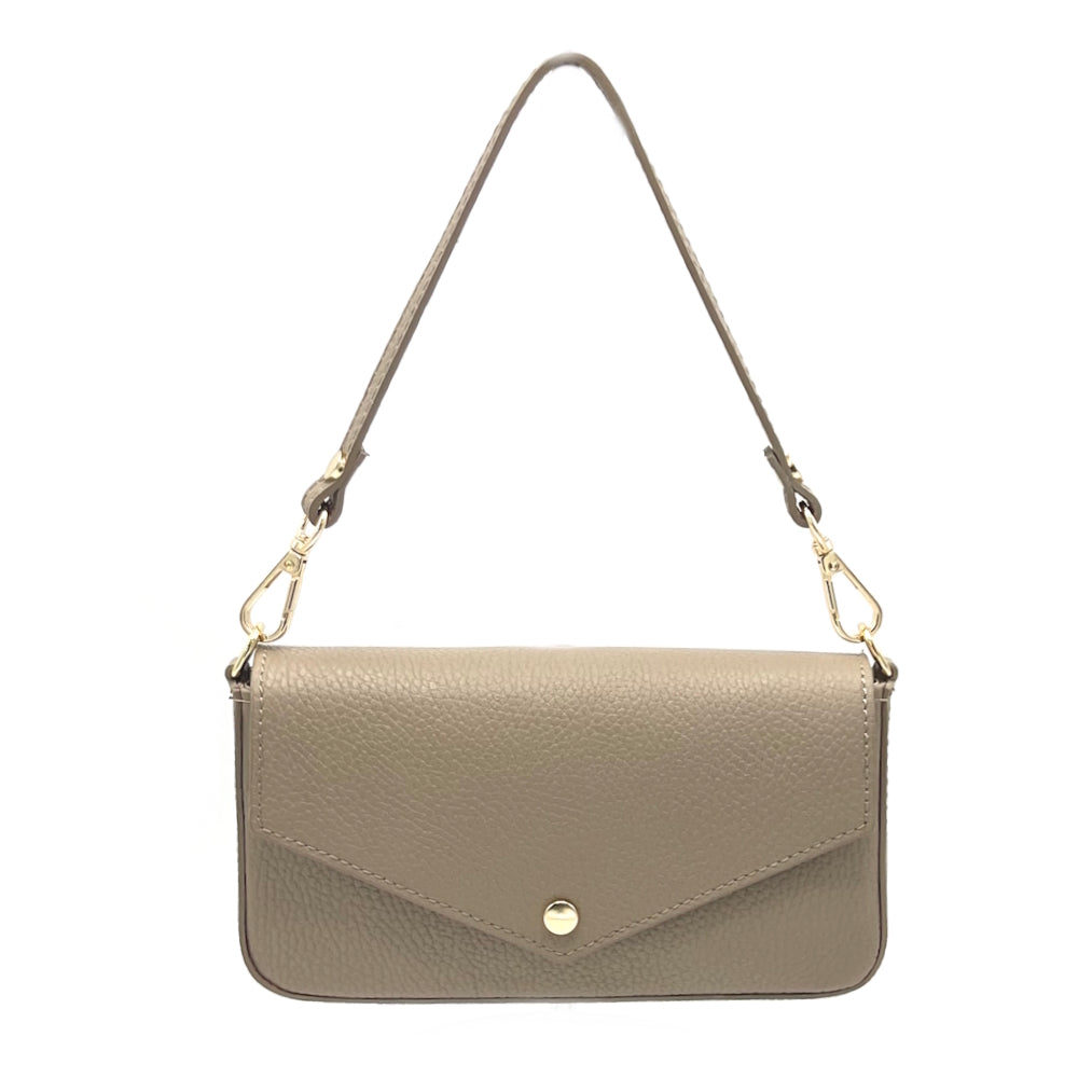 Small genuine leather shoulder bag with chain, Made in Italy, art. 112489FA