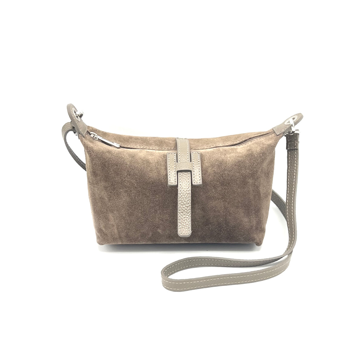 Suede leather crossbody bag, Made in Italy, art. 112625