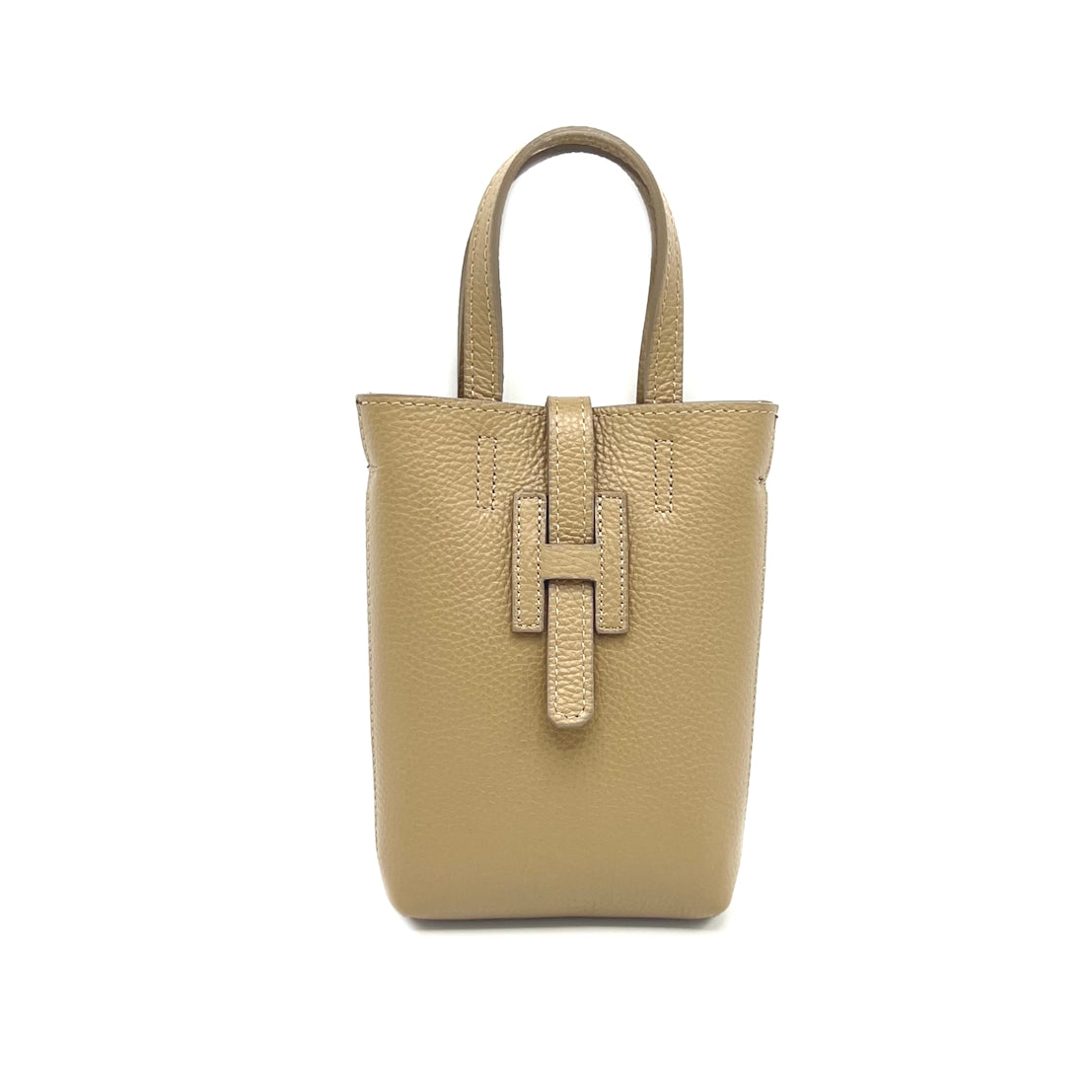 Borsa a tracolla porta cellulare in pelle laminata, Made in Italy, art. 112618LA