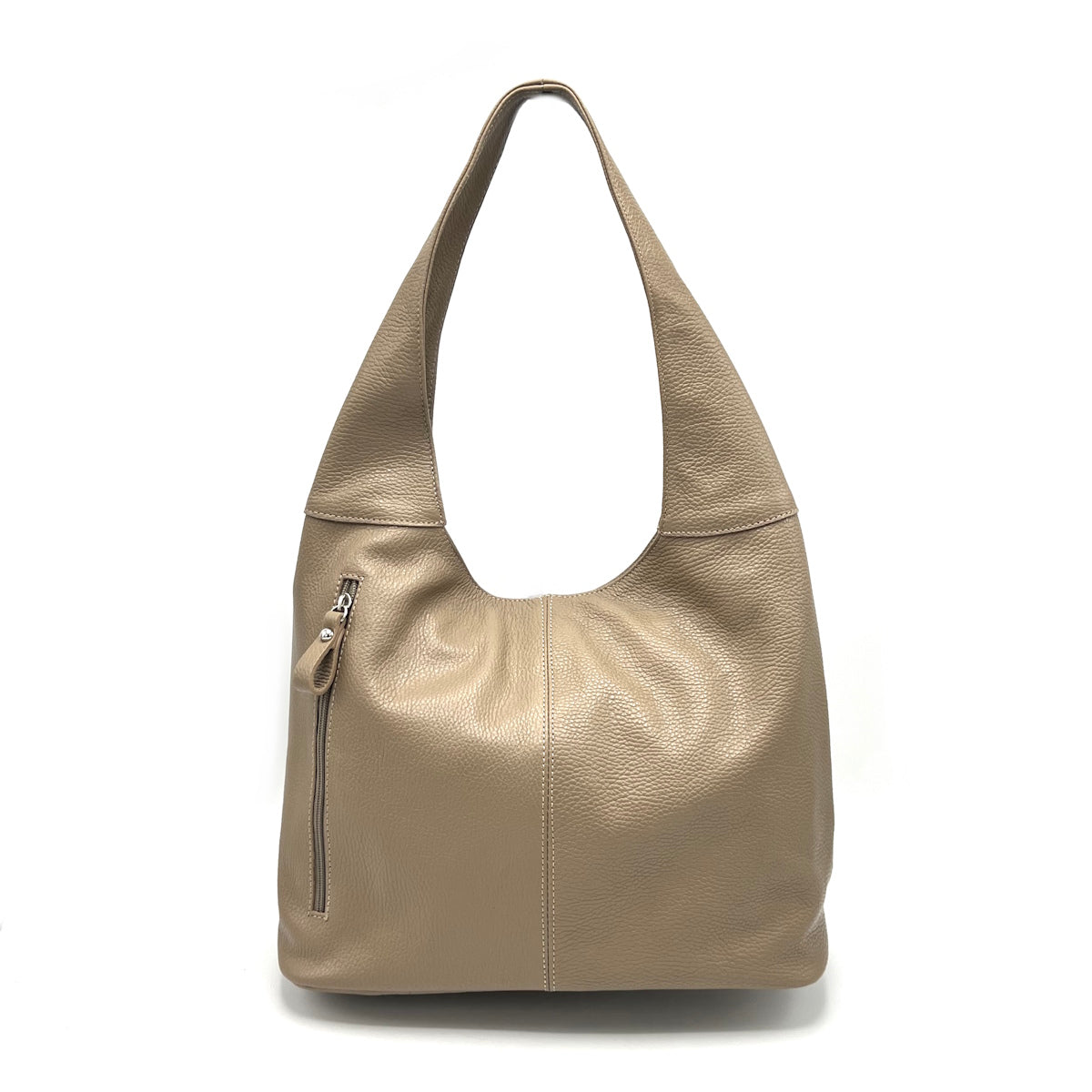 Genuine leather hobo bag, Made in Italy, art. 112636
