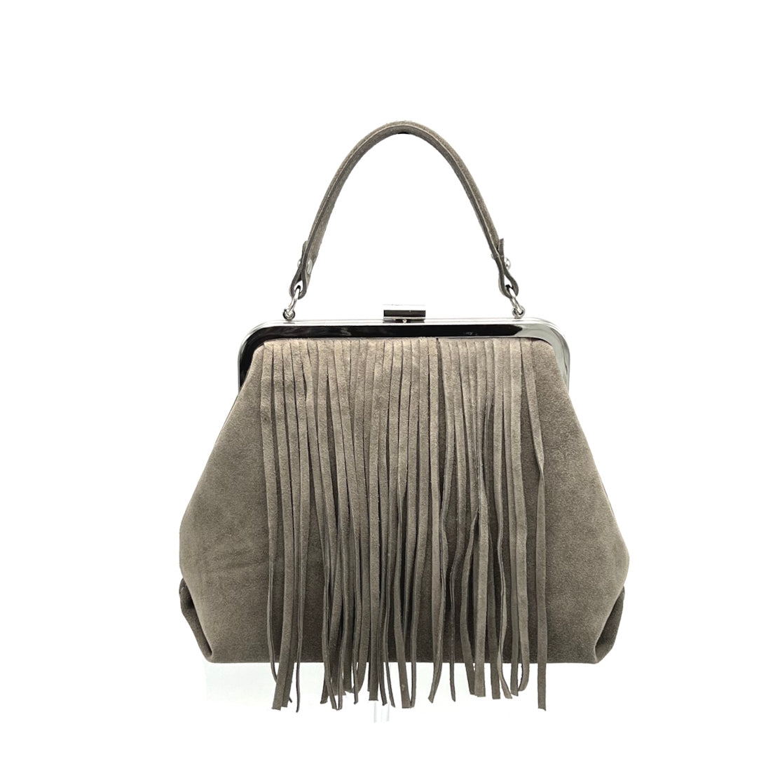 Suede leather handbag with crossbody strap, Made in Italy, art. 112652