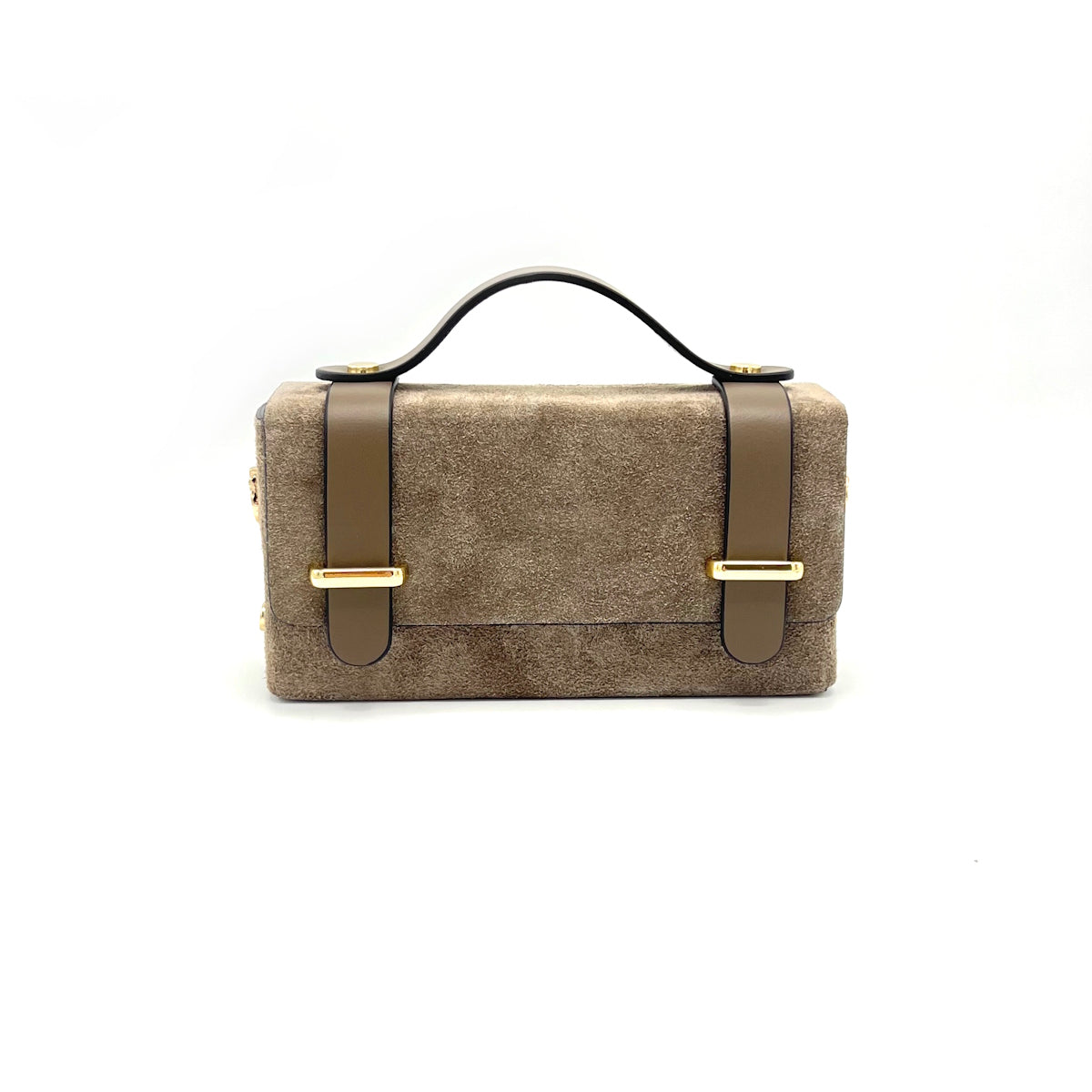 Suede leather mini clutch bag with chain, Made in Italy, art. 112629