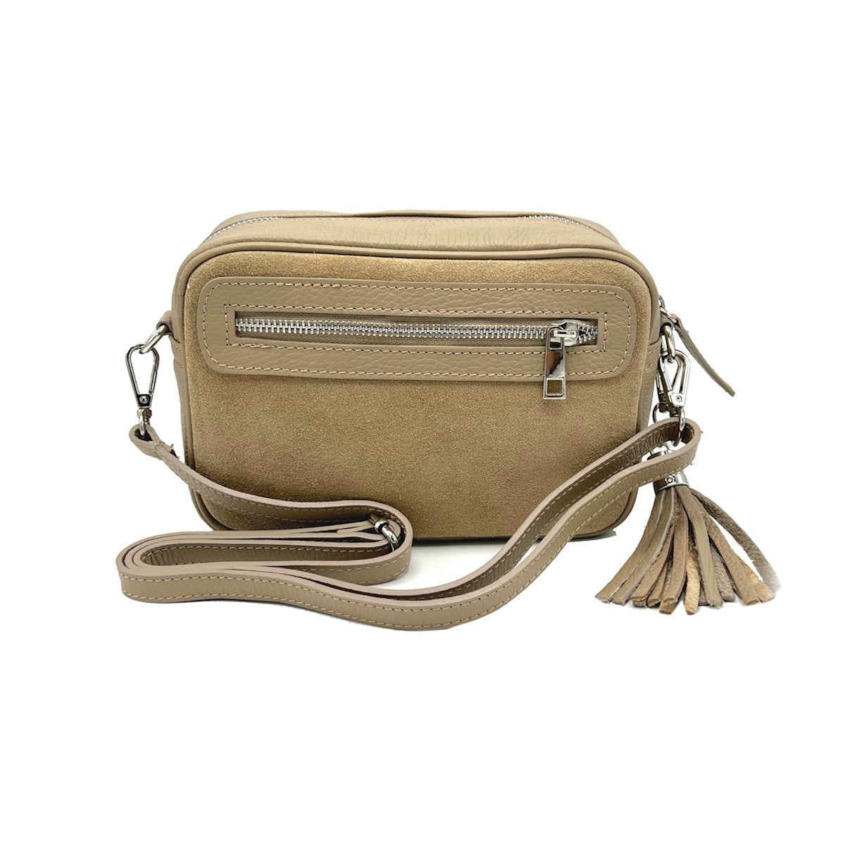 Suede leather camera bag, Made in Italy, art. 112572