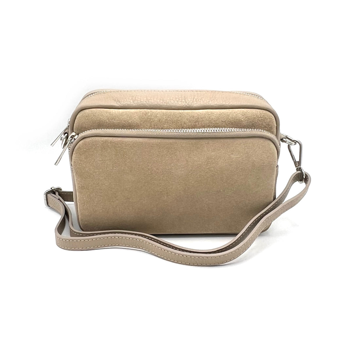 Suede leather camera bag, Made in Italy, art. 112573