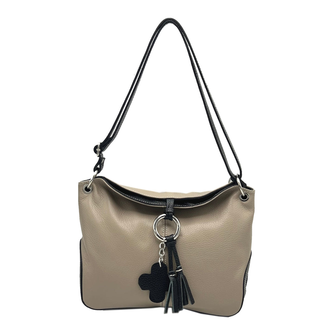 Genuine leather shoulder bag, Made in Italy, art. 112568