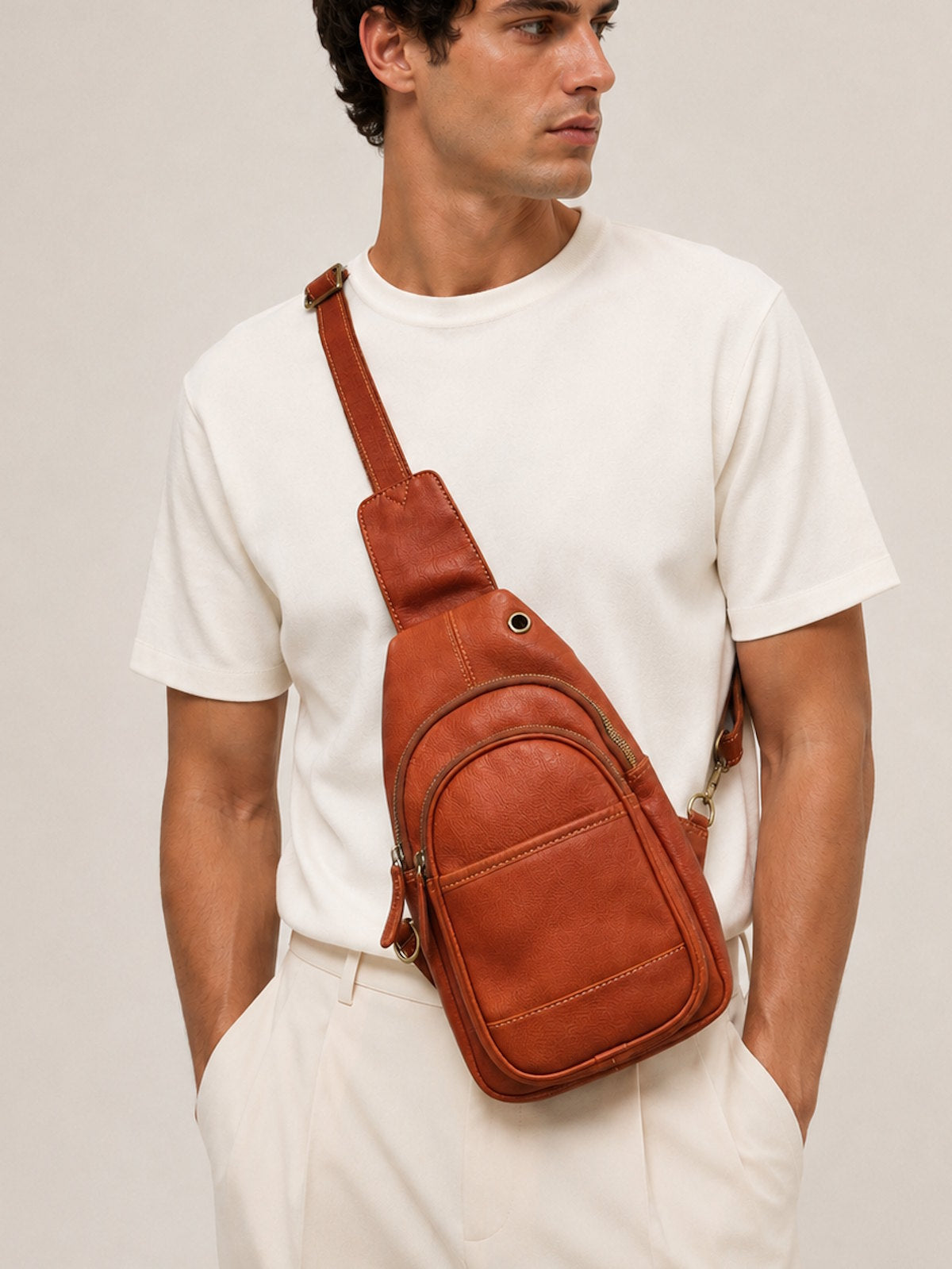 Genuine Leather crossbody bag, for men, art. VE4817