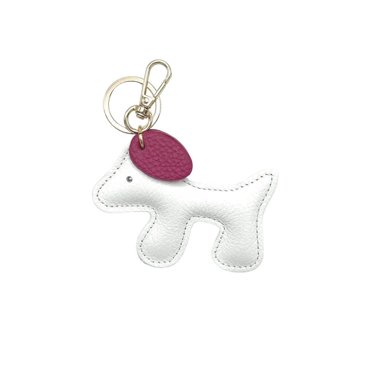 Bicolor genuine leather key chain, Cute Puppy Design, art. PO03NEW
