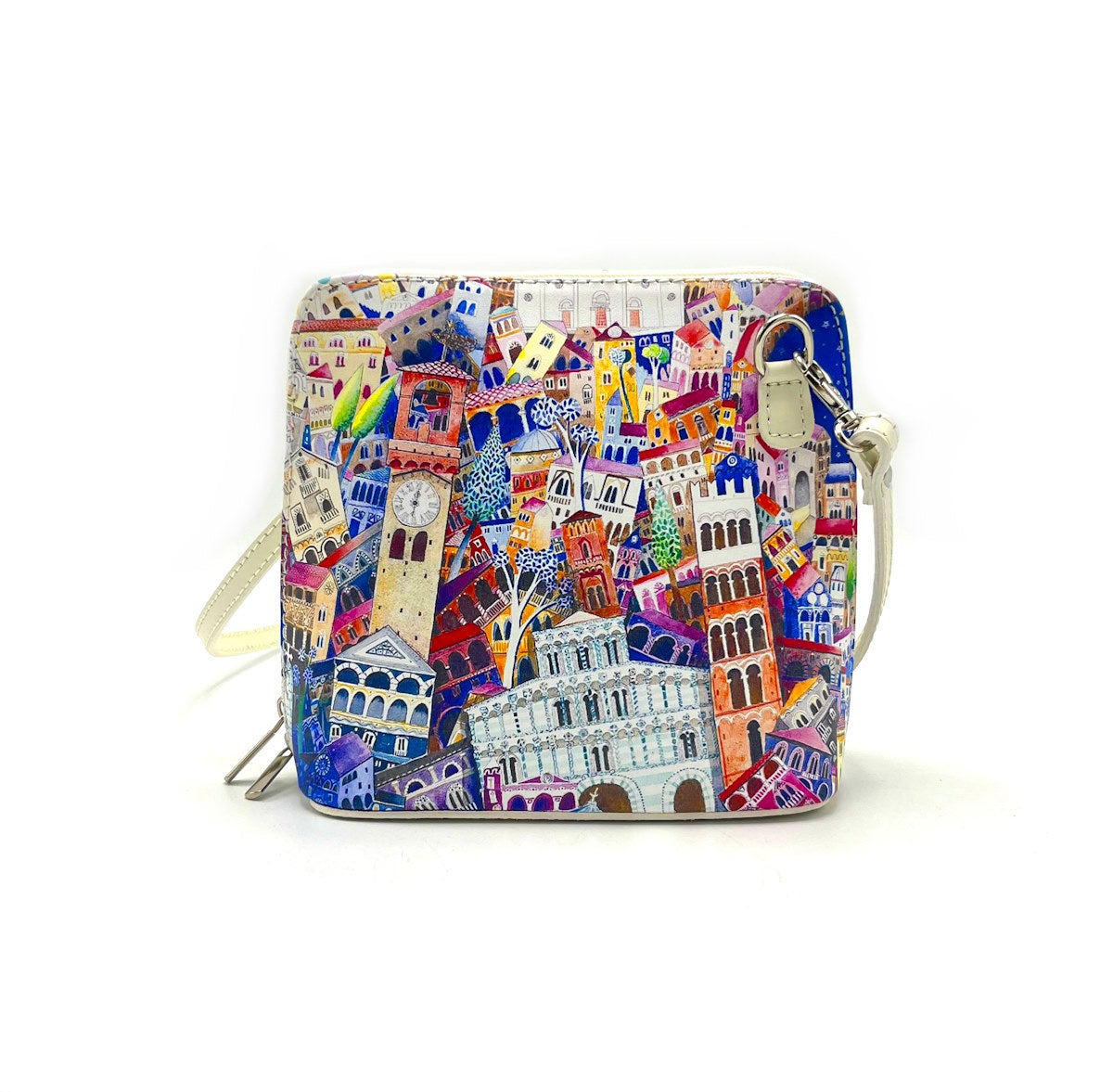Printed genuine leather handbag, Made in Italy, art. 112493