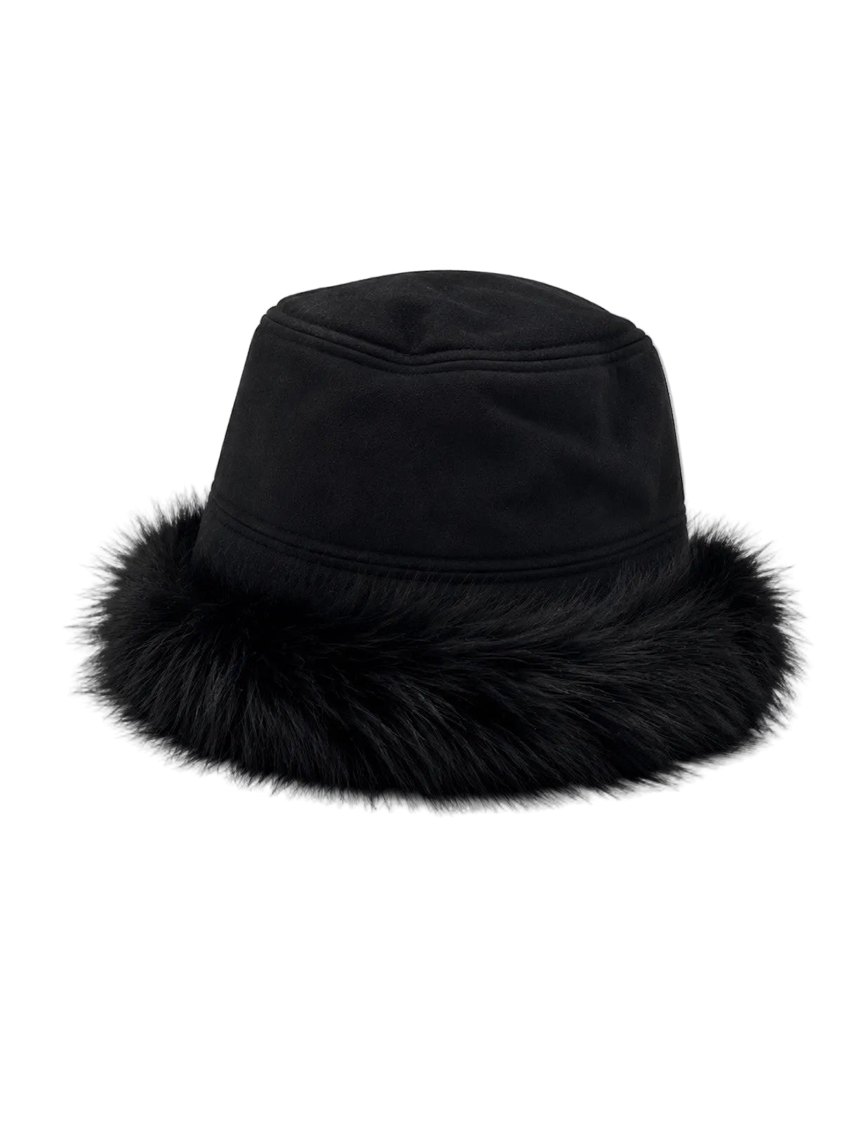 Reversible Plush Faux Fur & Faux Suede Bucket Hat, Fall/Winter, Art. XY-10.532