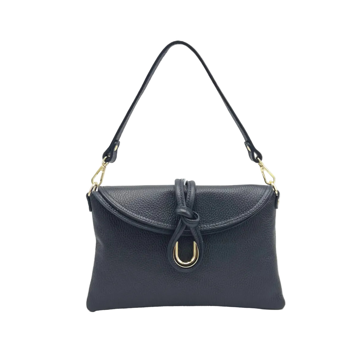 Genuine leather handbag with crossbody strap, Made in Italy, art. 112678