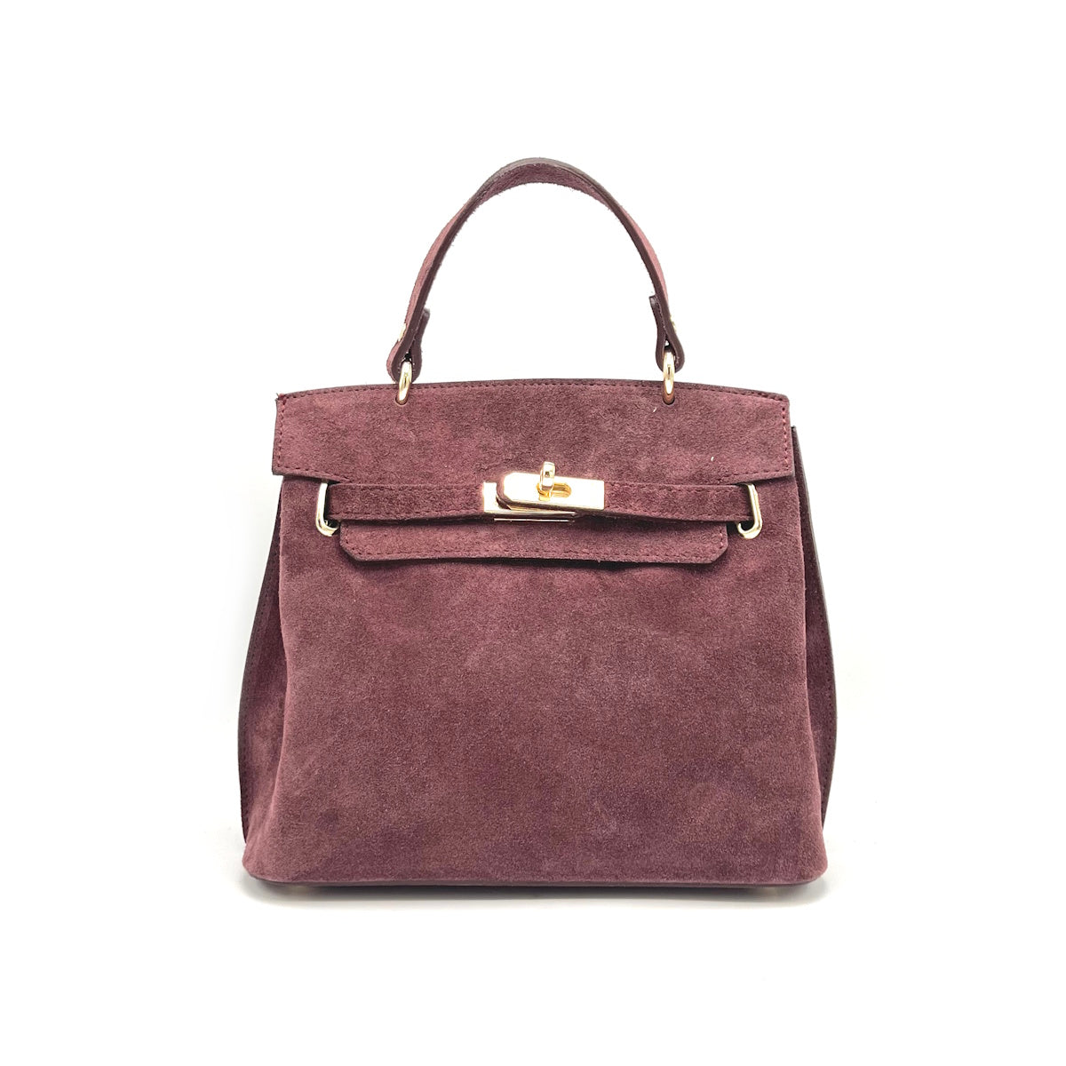 Suede leather handbag with crossbody strap, Made in Italy, art. 112655