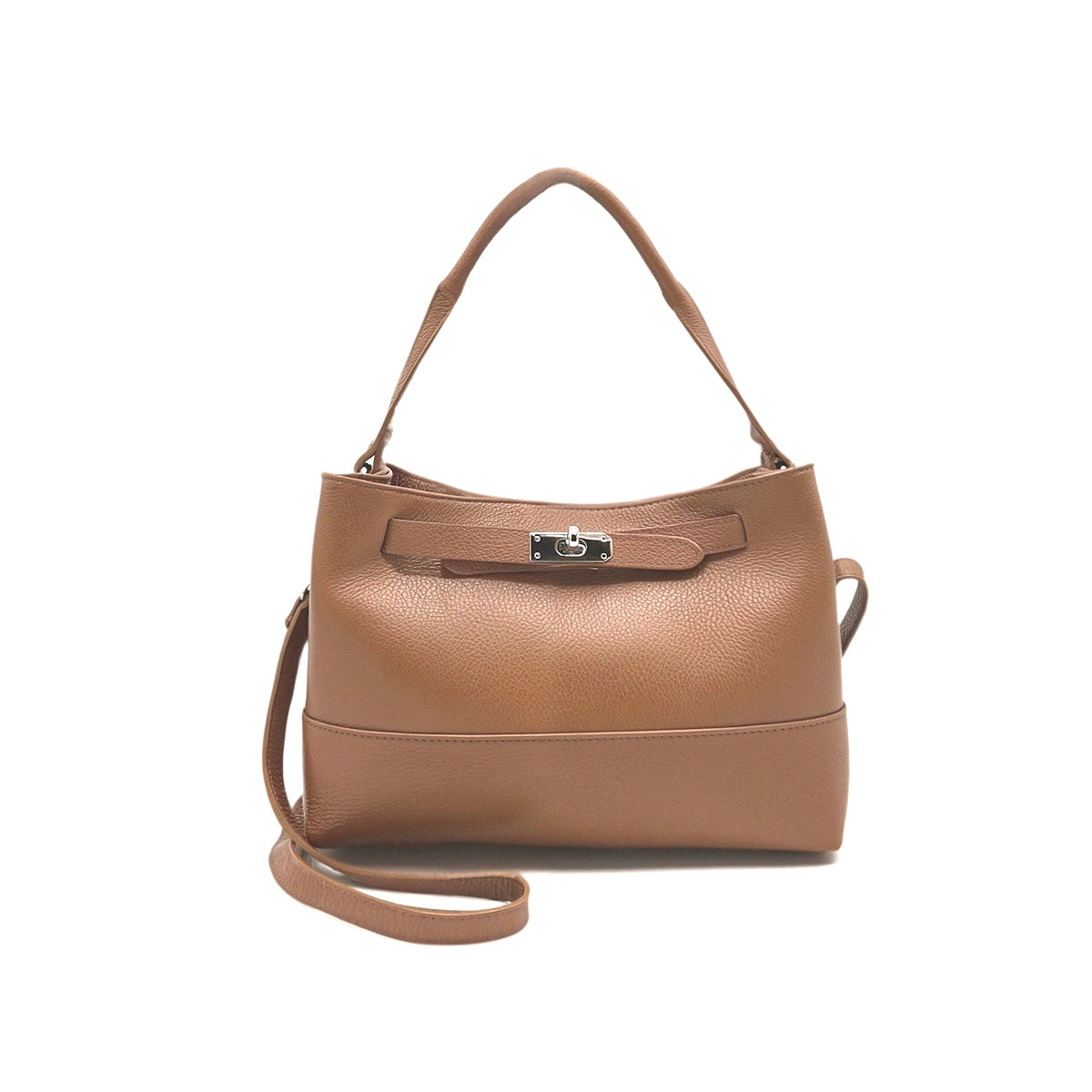 Genuine leather handbag with crossbody strap, Made in Italy, art. 112679