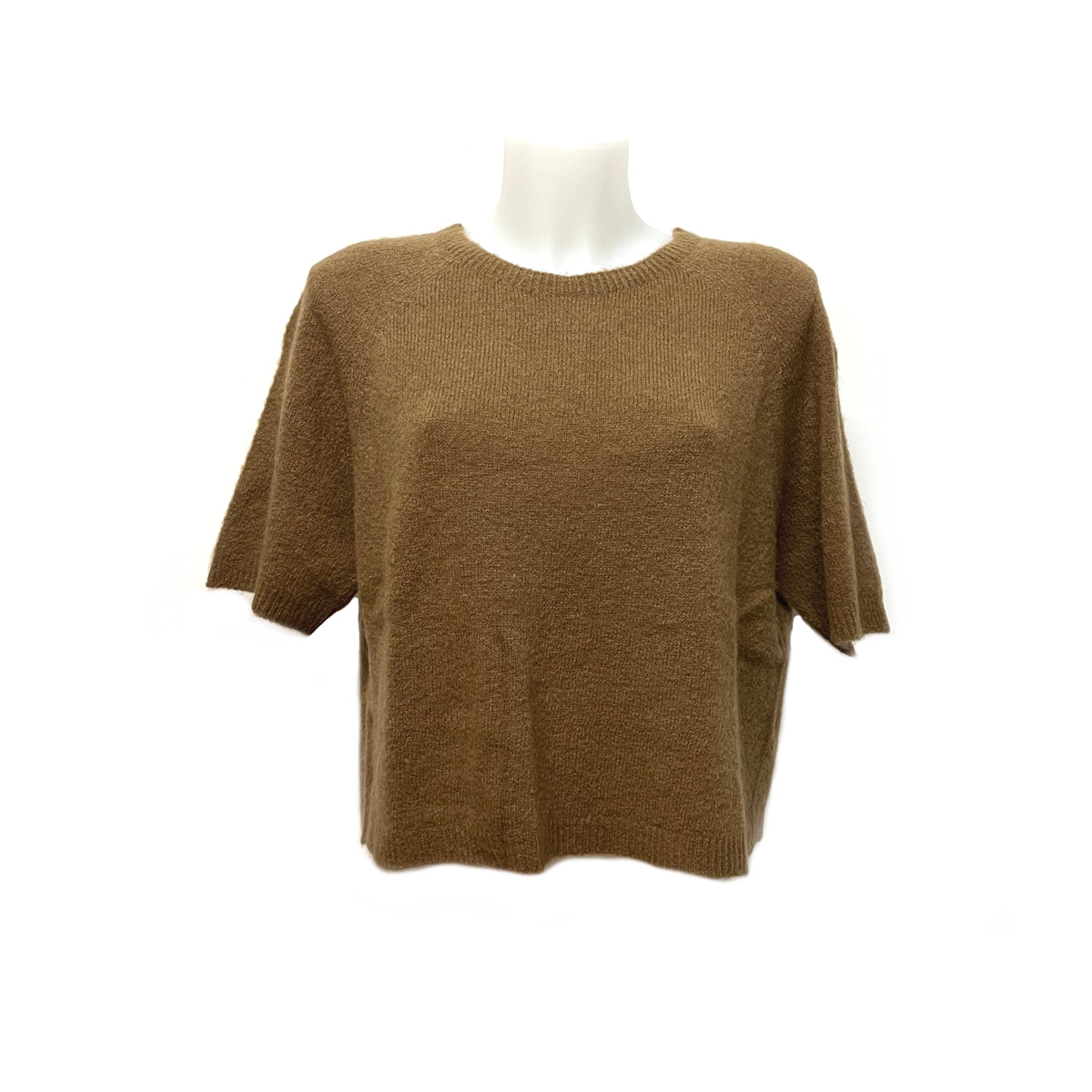 Maglione girocollo a manica corta in misto lana baby alpaca, art. 17448