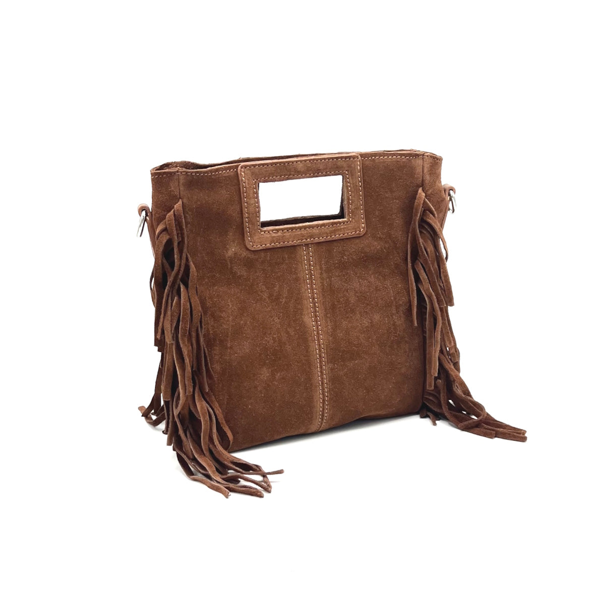 Suede fringe handbag, Made in Italy, art. 112623