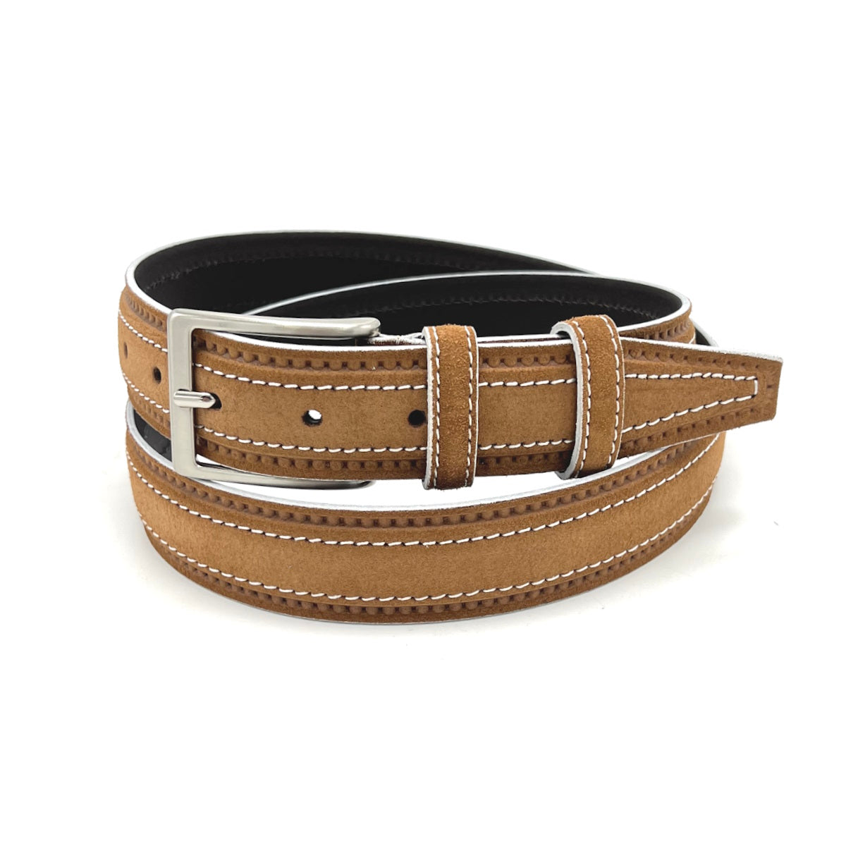 Suede leather belts for men, Made in Italy, Suie Valentini, art. 313/35.391