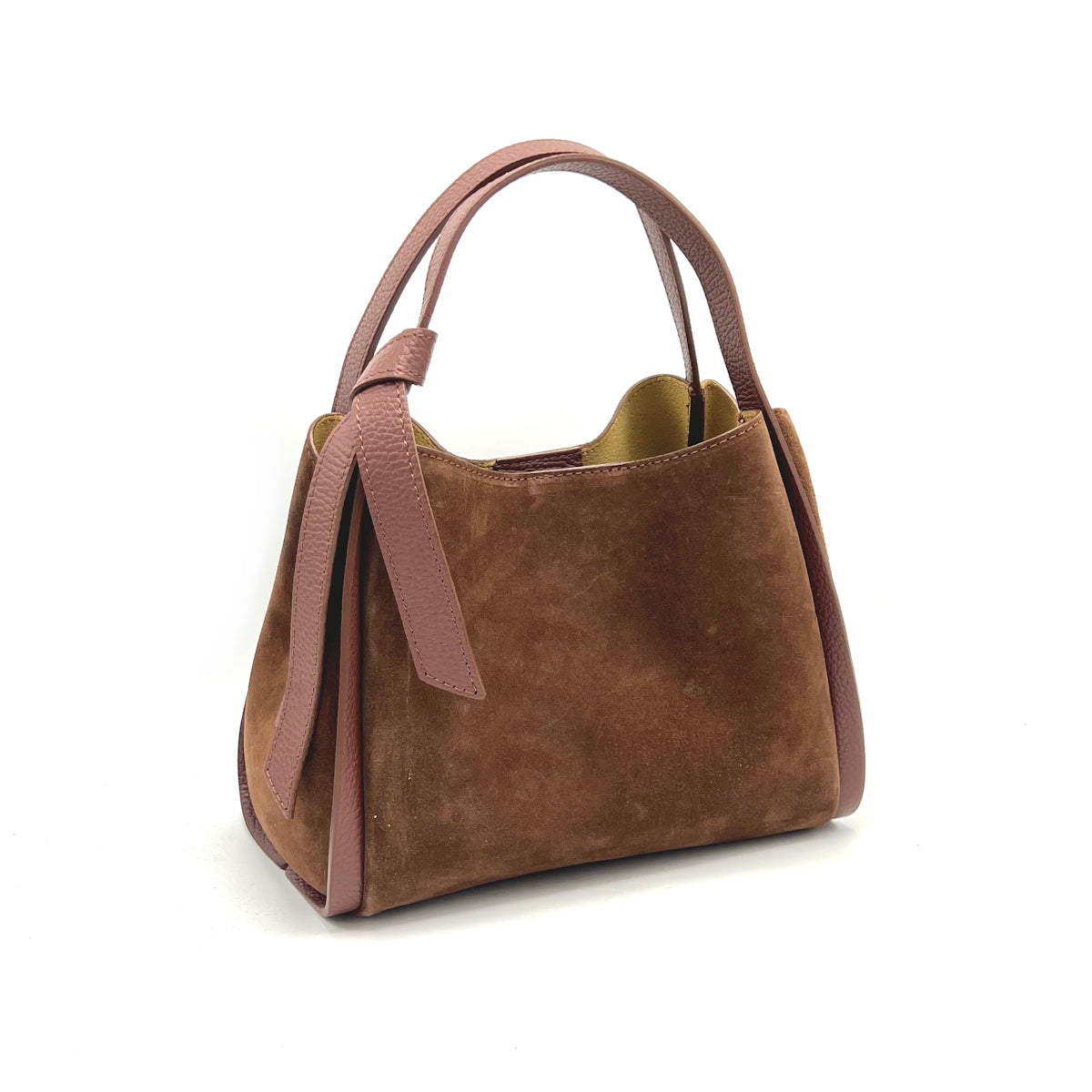 Suede leather handbag with crossbody strap, Made in Italy, art. 112638