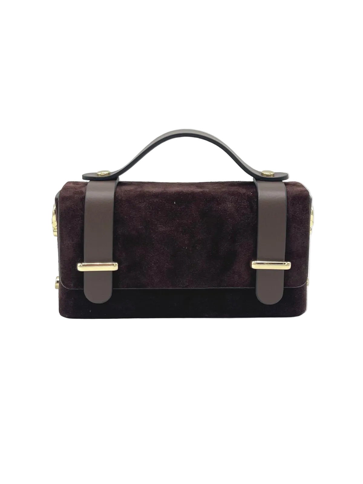 Suede leather mini clutch bag with chain, Made in Italy, art. 112629