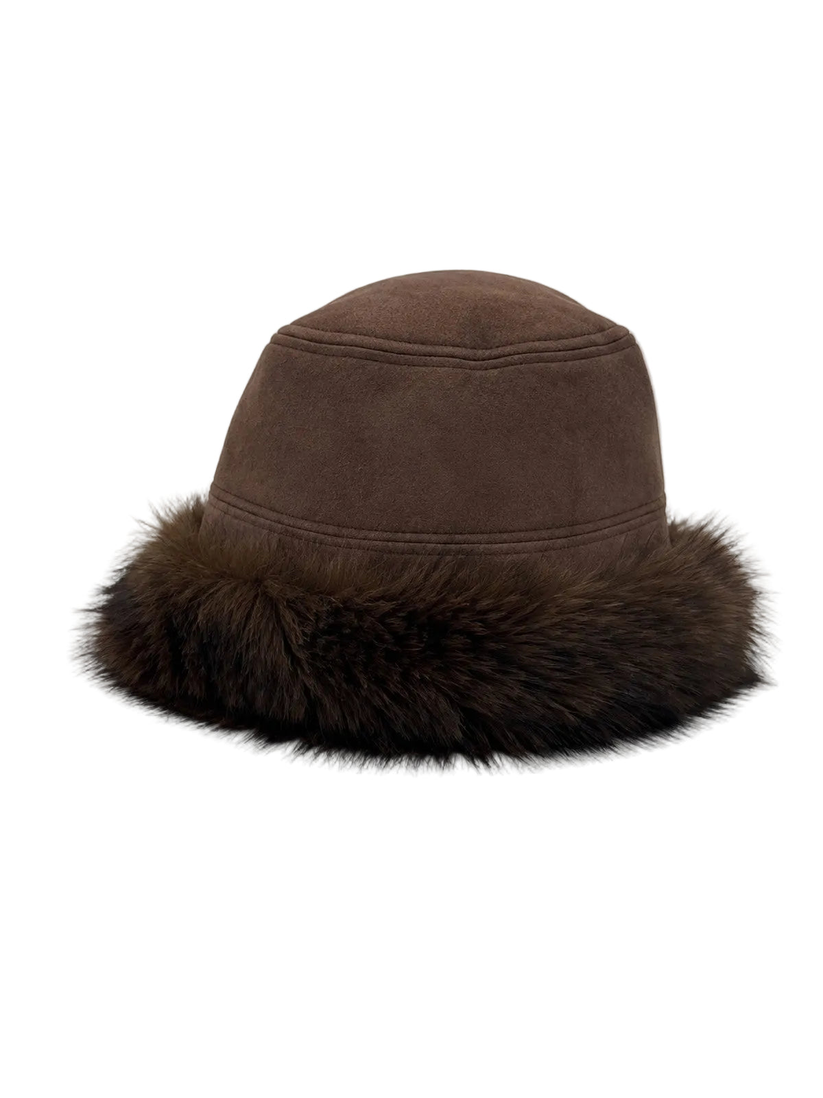 Reversible Plush Faux Fur & Faux Suede Bucket Hat, Fall/Winter, Art. XY-10.532