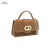 Suede leather clutch bag with chain, Made in Italy, art. 112633