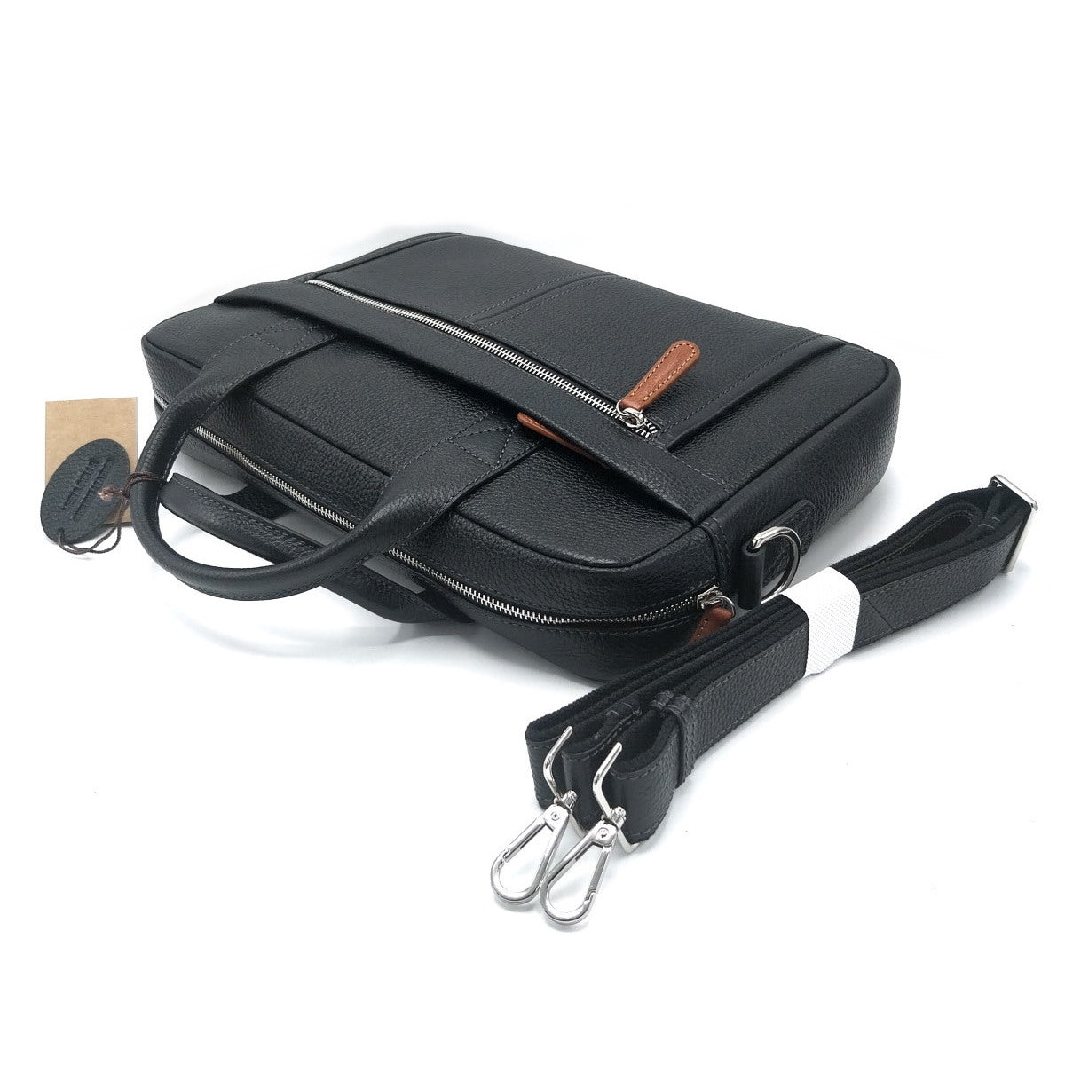 Genuine leather briefcase, for men, art. DO4816