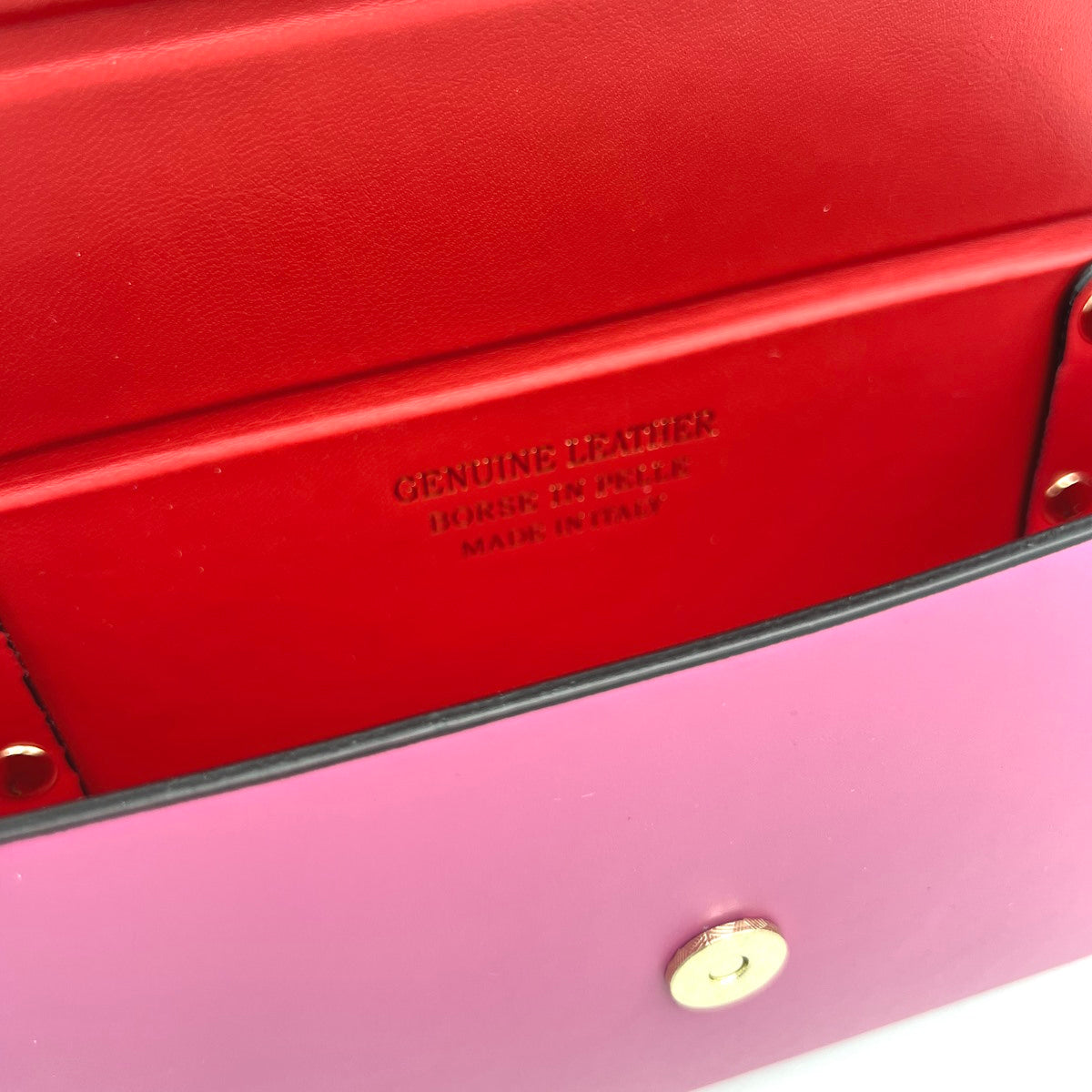 Genuine leather mini clutch bag with chain, Made in Italy, art. 112590