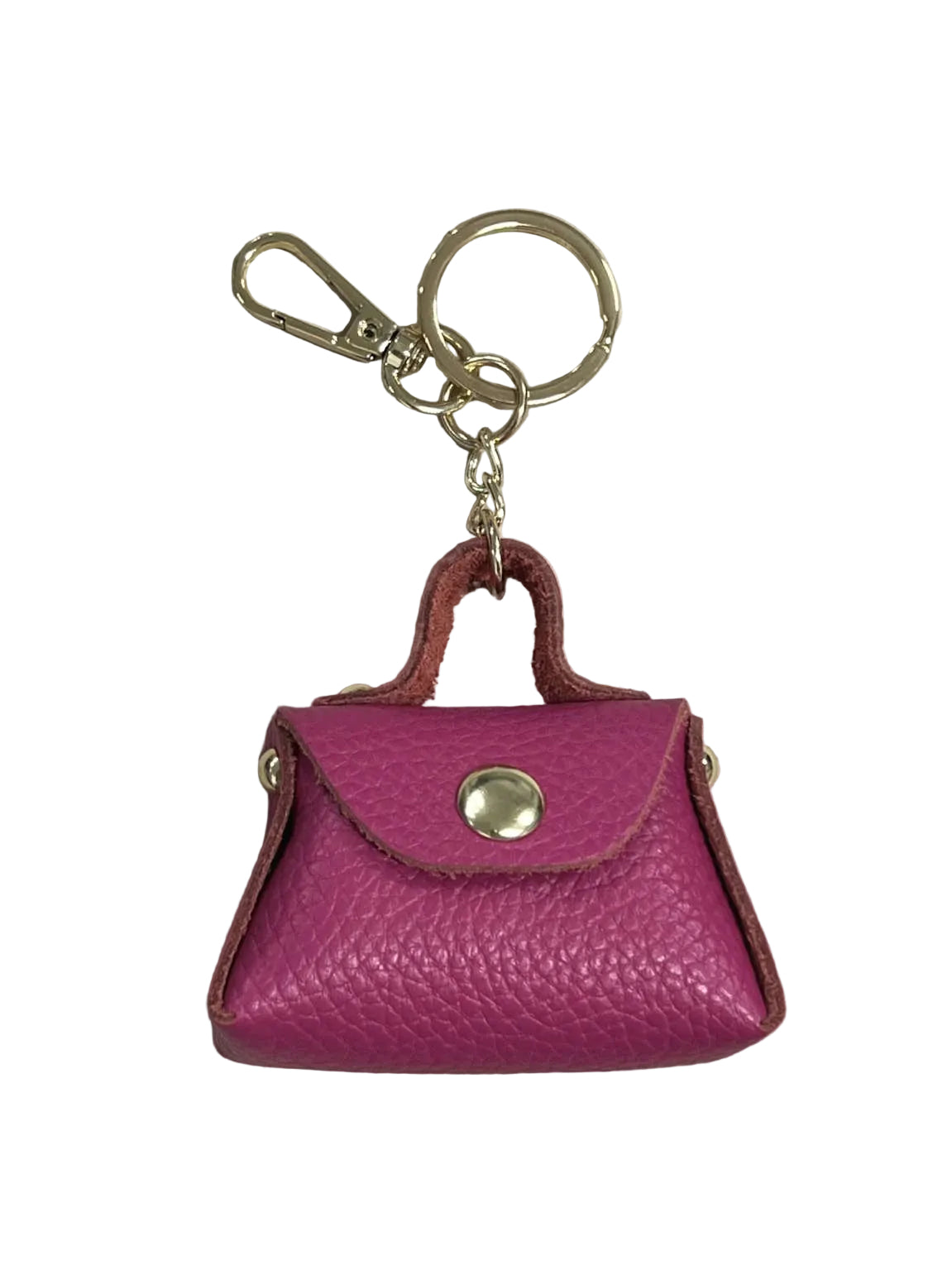 Detachable Genuine Leather Tiny Tote Coin Pouch Keychain, art. PO06