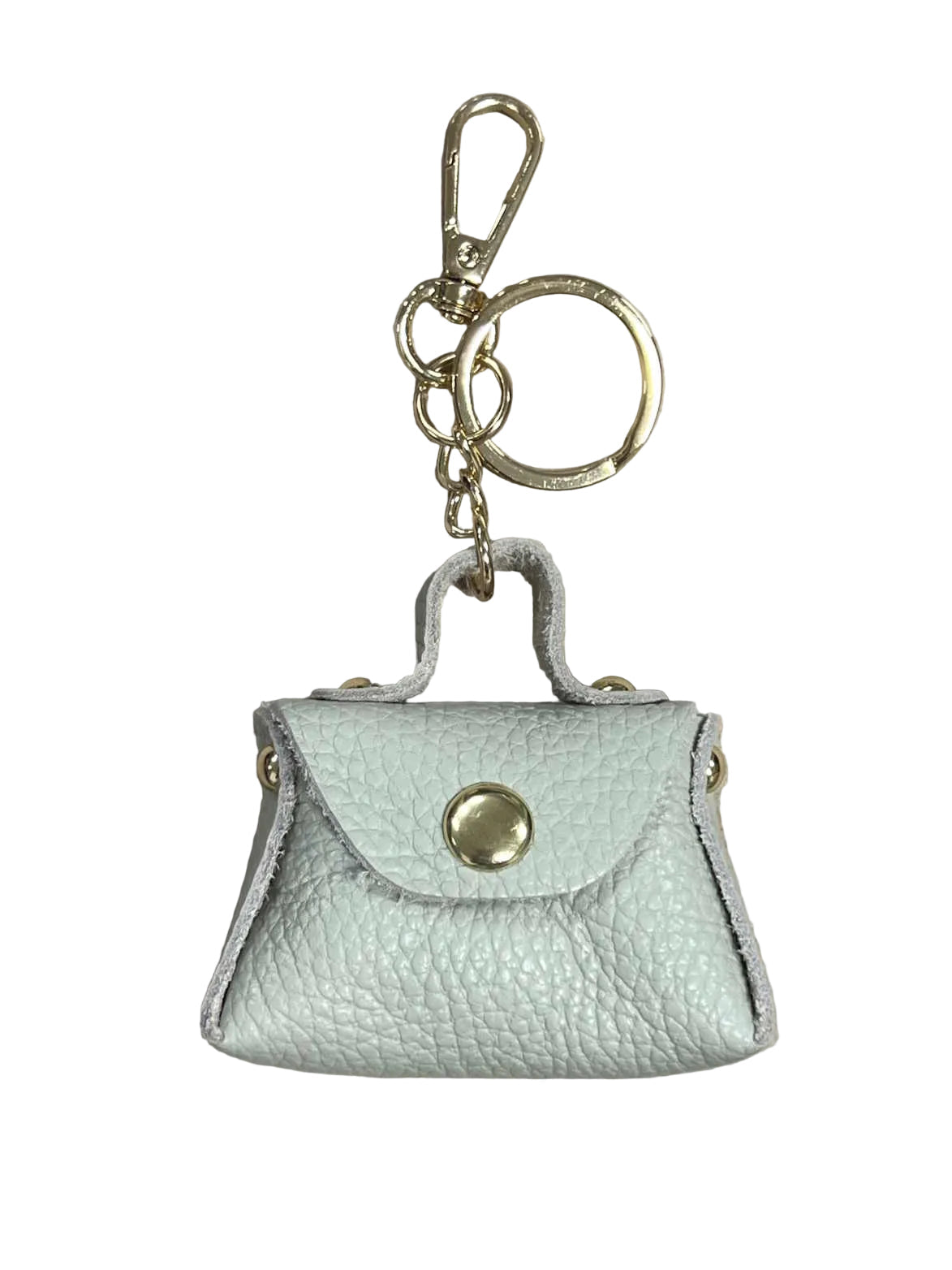 Detachable Genuine Leather Tiny Tote Coin Pouch Keychain, art. PO06