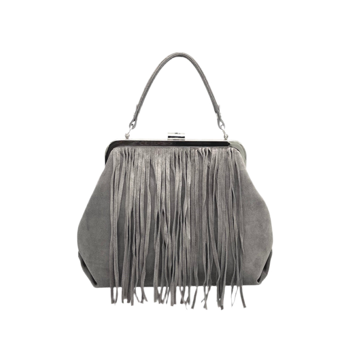 Suede leather handbag with crossbody strap, Made in Italy, art. 112652