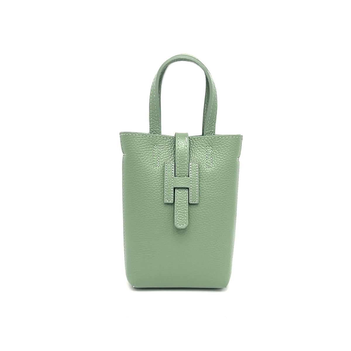 Borsa a tracolla porta cellulare in pelle laminata, Made in Italy, art. 112618LA