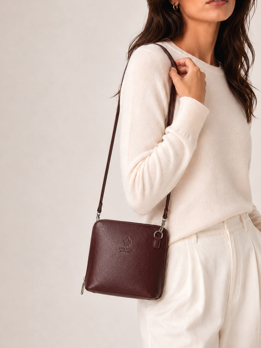 Genuine Leather Shoulder Bag, Made in Italy, art. 112758